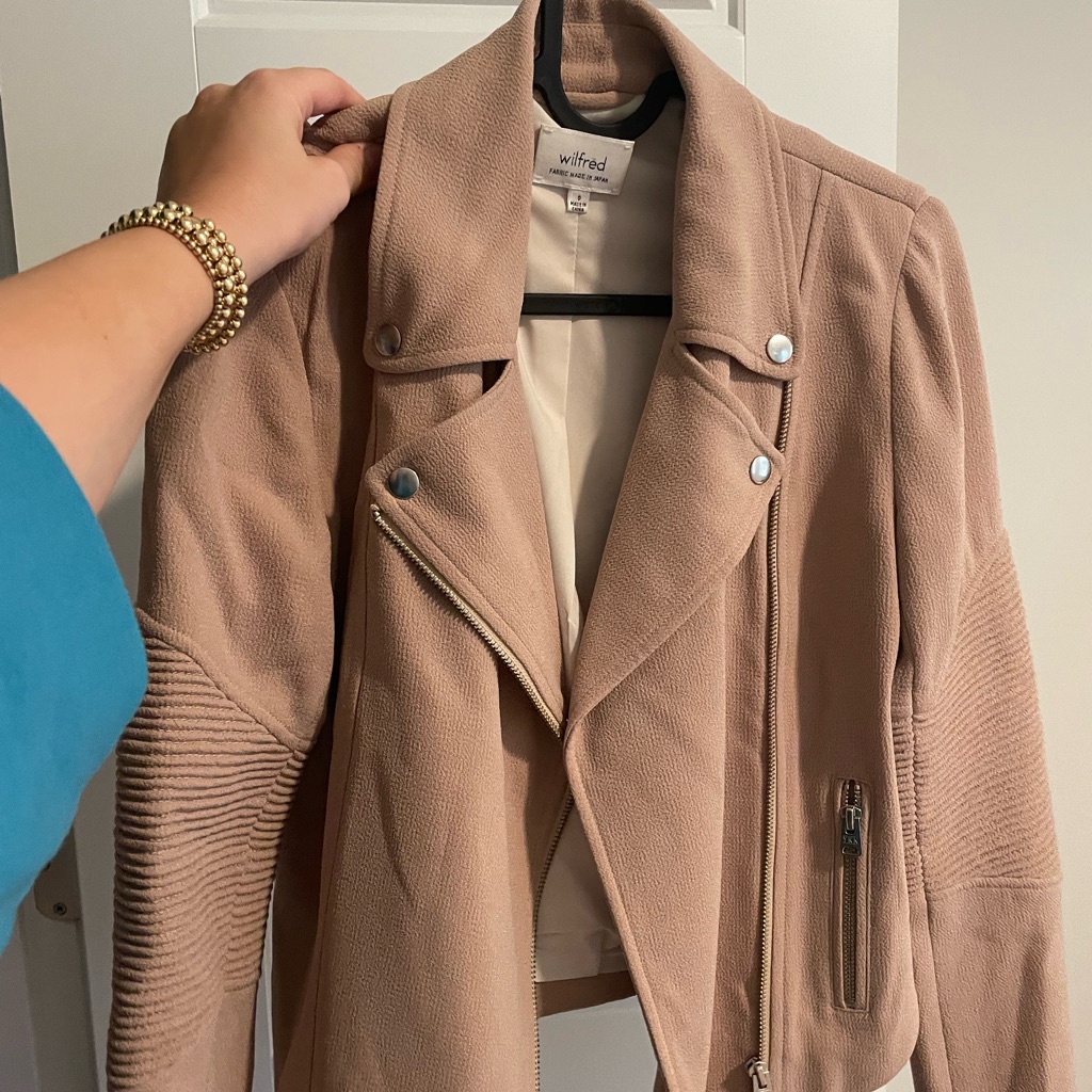 Aritzia Wilfred Montesson Crepe Moto Jacket Size 0 Or Small